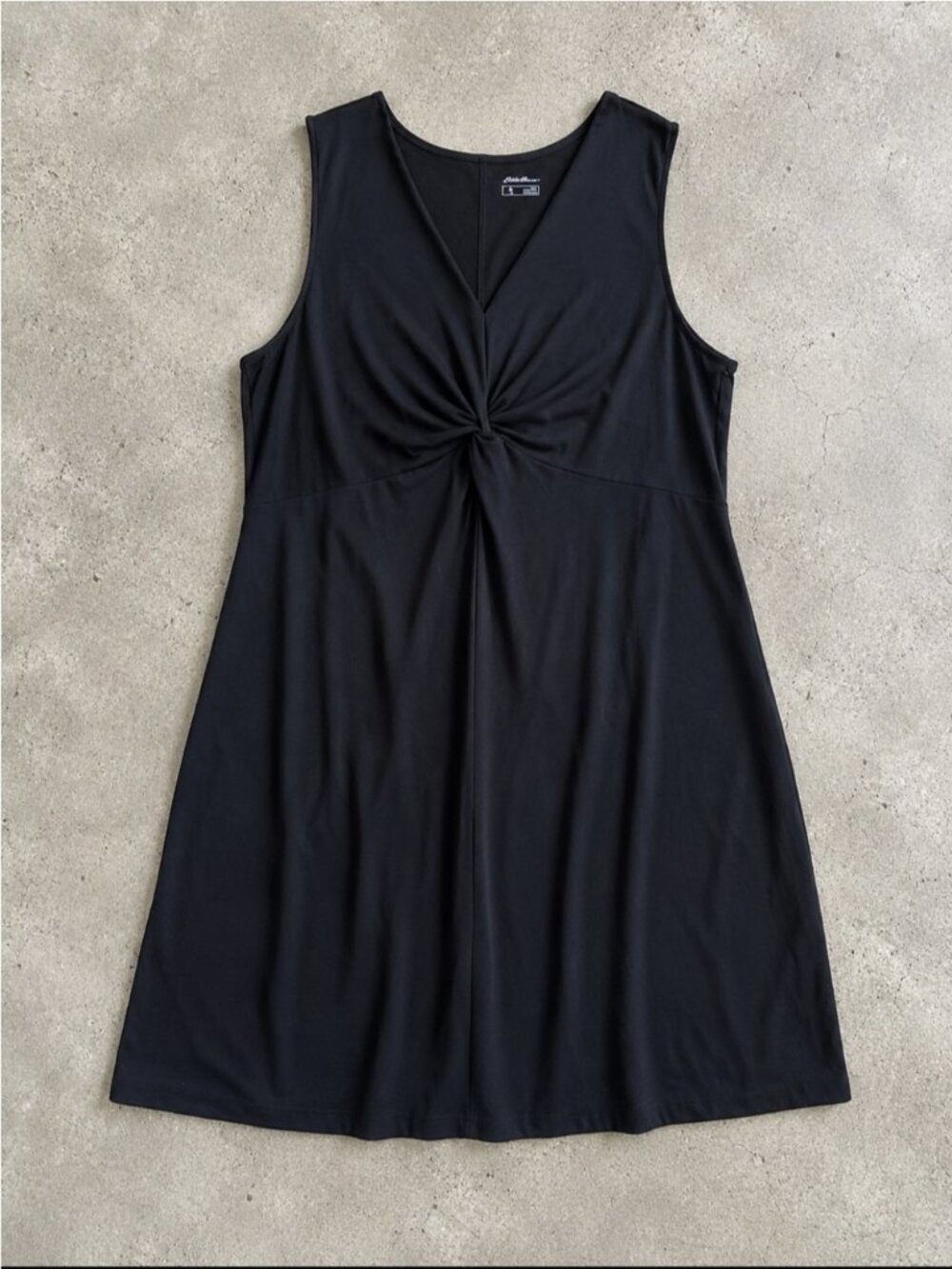 Eddie Bauer Travex Aster Tie the Knot Dress Woman 2XL Black Sleeveless Office